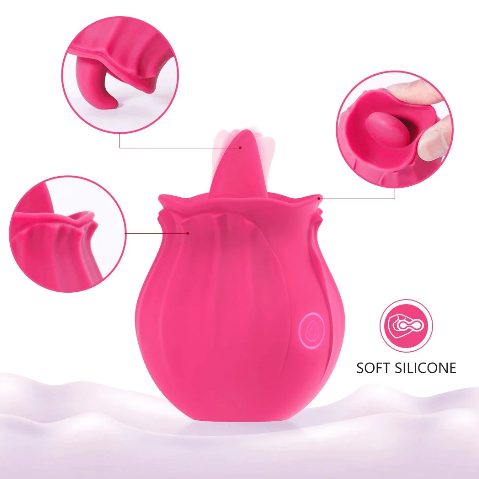 Rose tongue clit stimulator