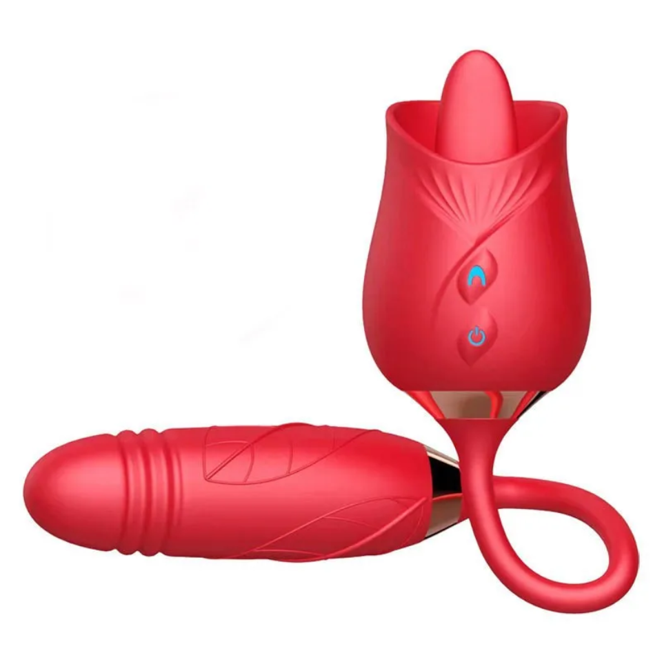 Rose with thrusting dildo